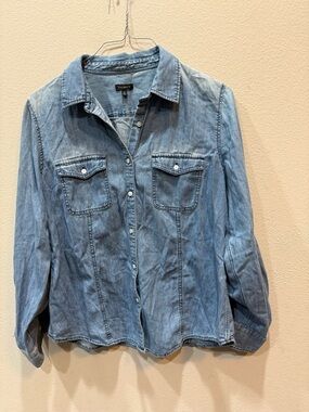 Talbots Blue Denim, long sleeve shirt, size 16
